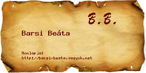 Barsi Beáta névjegykártya